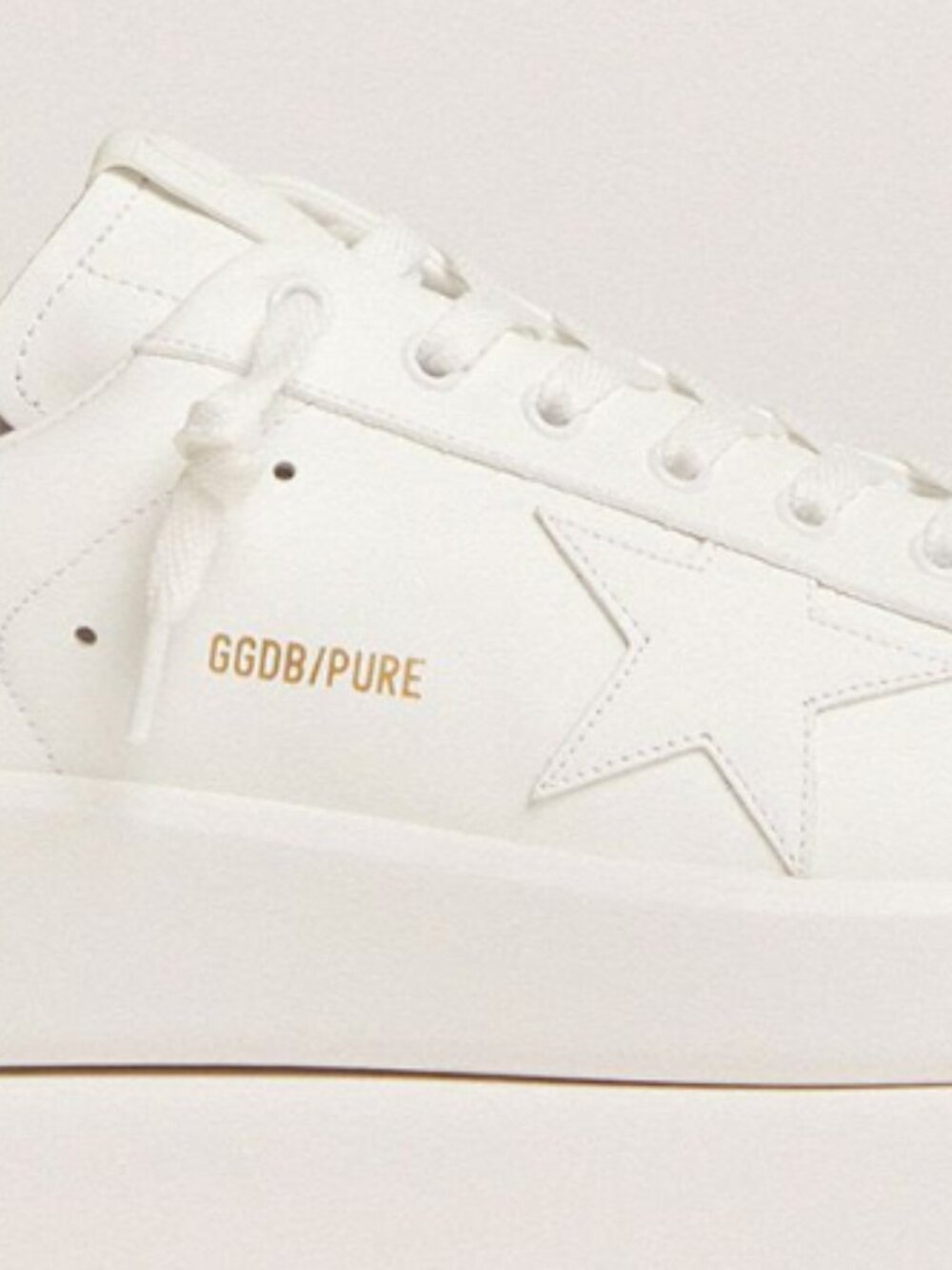 GOLDEN GOOSE Unisex Pure Star Leather Sneakers White, Size 36